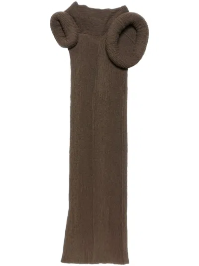 Acne Studios Asymmetric Dress In Taupe Grey