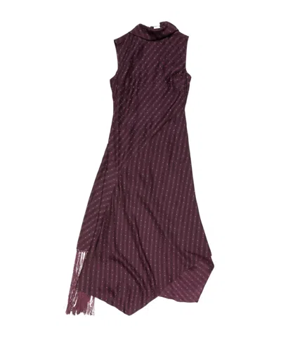 ACNE STUDIOS ASYMMETRIC FRINGED-SCARF DRESS