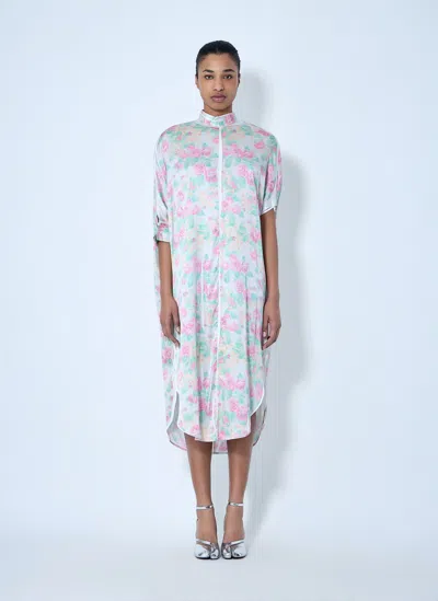 Acne Studios Asymmetric Hem Midi Dress In White