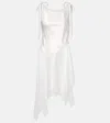 Acne Studios Asymmetric Lace-trimmed Satin Minidress In White