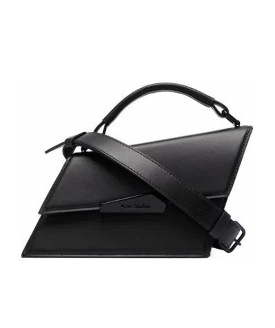 Acne Studios Asymmetric Leather Tote Bag In Purple