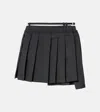 Acne Studios Asymmetric Pleated Miniskirt In Black
