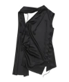 Acne Studios Asymmetric Satin Blouse In Black