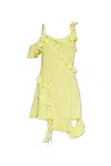 Acne Studios Women's Frill Dress In Acid Yellow