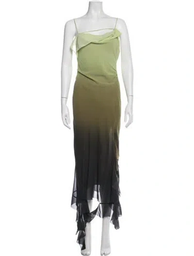 Pre-owned Acne Studios Asymmetrical Long Dress In Green