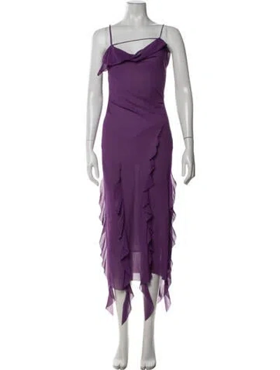 Pre-owned Acne Studios Asymmetrical Long Dress In Purple
