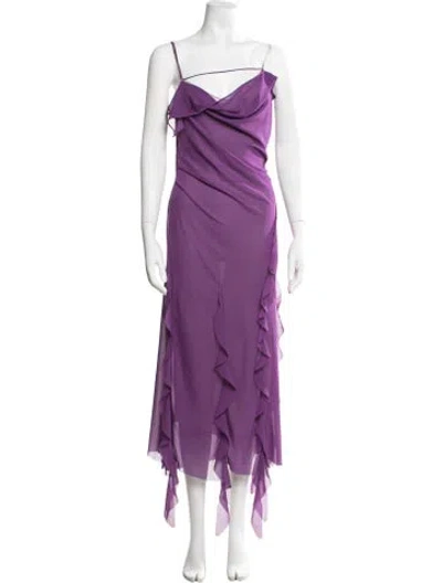 Pre-owned Acne Studios Asymmetrical Long Dress In Purple
