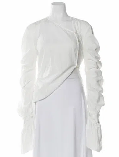 Pre-owned Acne Studios Asymmetrical Long Sleeve Top In White
