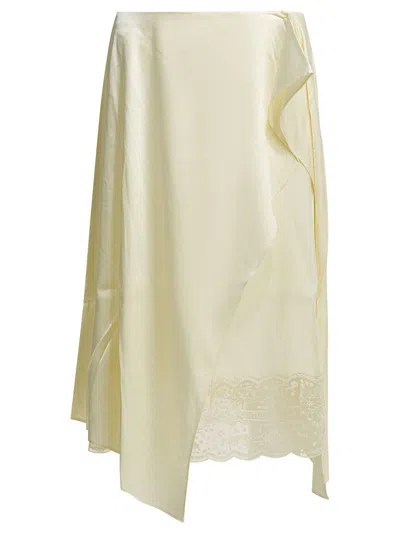 Acne Studios Asymmetrical Midi Skirt In Yellow