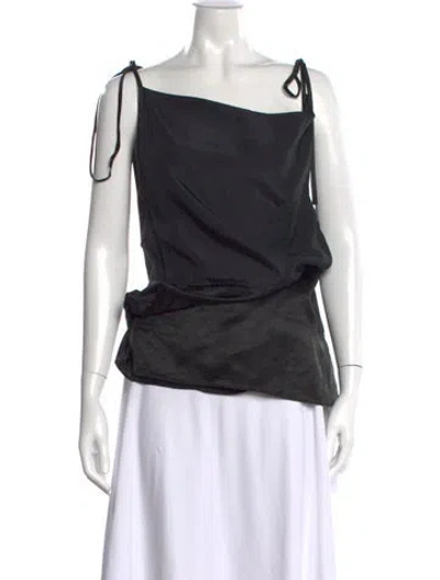 Pre-owned Acne Studios Asymmetrical Sleeveless Top In Black