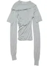 Acne Studios Deconstructed Silk Skirt In 灰色