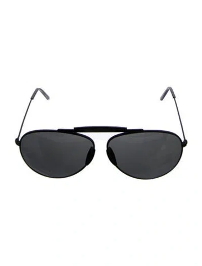 Pre-owned Acne Studios Aviator Mirrored Sunglasses In Black