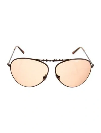 Pre-owned Acne Studios Aviator Tinted Sunglasses In Brown