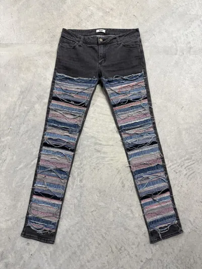 Pre-owned Acne Studios A/w10 Kex Slice Patchwork Skinny Jeans In Gray
