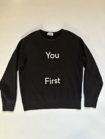 Pre-owned Acne Studios Aw14 You First Crewneck Sweater In Black