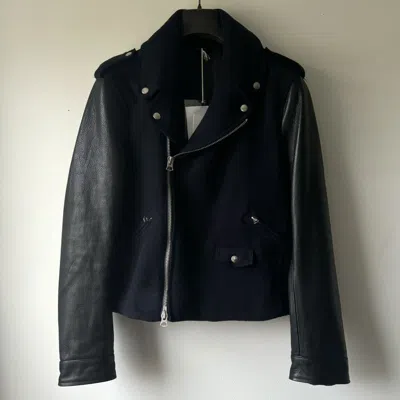 Pre-owned Acne Studios Aw2013  Cassady Wool/leather Biker Jacket In Black