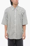 Acne Studios Embroidered Initials Striped Shirt In Multi