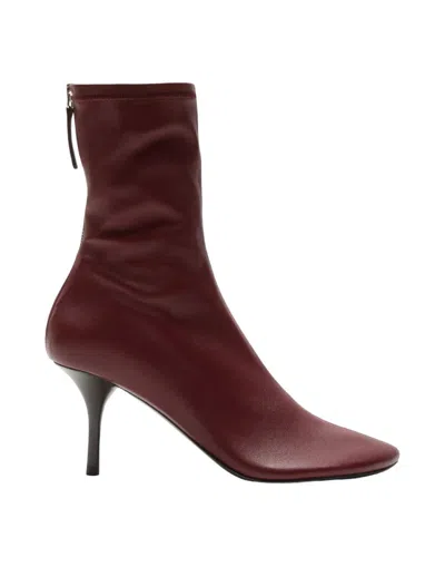 Acne Studios Back Ankle Boot Pelle Vino In Burgundy