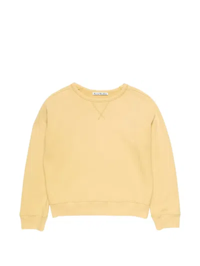 Acne Studios Back-logo Crew-neck Sweatshirt In Yellow