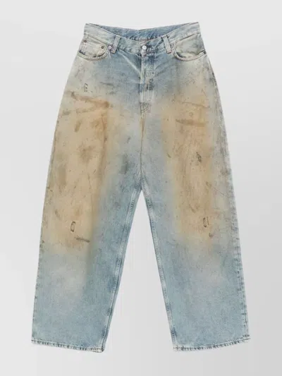 Acne Studios Baggy Cotton Trousers Extra-large Leg In Blue