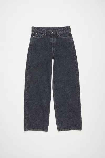 Acne Studios Logo-embossed Loose Jeans In Blue,black