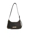 Acne Studios Black Shoulder Bag With Cracked Leather Finish In Brown