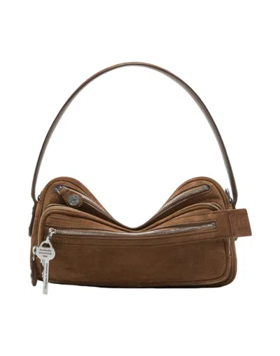 Acne Studios Camero Party Leather Shoulder Bag In Brown
