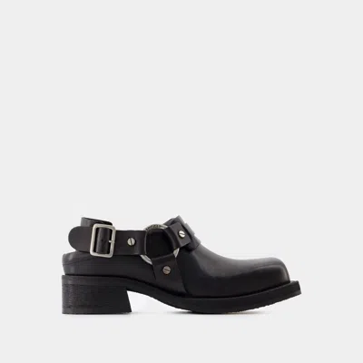 Acne Studios Black Buckle Loafers In 900 Black