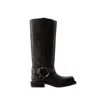 Acne Studios Black Boots With Buckle And Logo In Leather Woman In Black