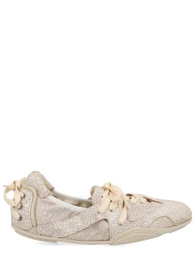 Acne Studios Ballerina Lace-up Sneaker With Premium Leather Uppers In Multi