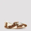 Acne Studios Bilaria Lace-up Suede And Leather Ballet Flats In Brown