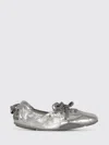Acne Studios Ballerinas Aus Metallic-leder In Gray