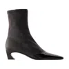 Acne Studios Patent-trimmed Leather Ankle Boots In Black