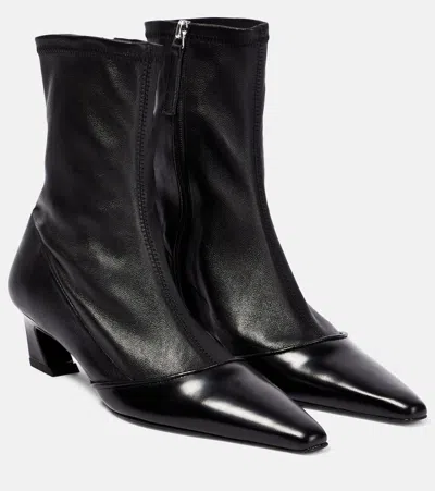 Acne Studios Bano Leather Ankle Boots In Black