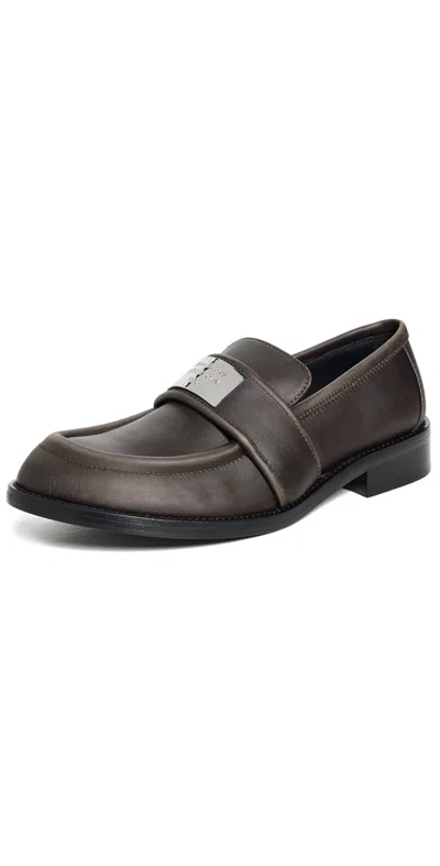 Acne Studios Woman Loafers Dark Brown Size 6 Textile Fibers