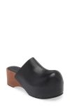 Acne Studios Leather Wood Clogs In Black