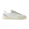 Acne Studios Suede-trimmed Leather Sneakers In White