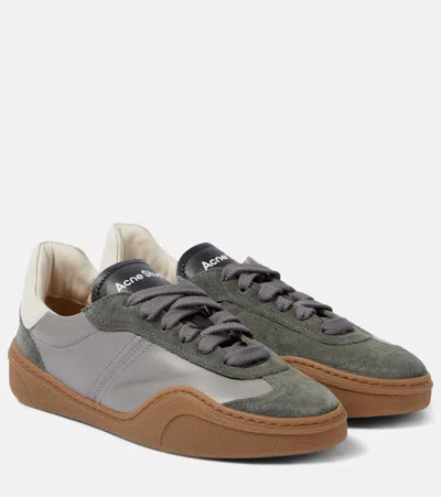 Acne Studios Bars Leather Sneakers In Grey