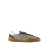 Acne Studios Bars Low Suede-trimmed Leather Sneakers In Brown
