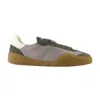 Acne Studios Bars Low Suede-trimmed Leather Sneakers In Grey