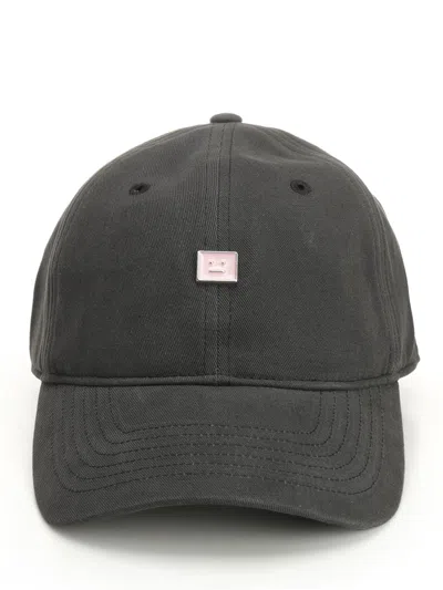 Acne Studios Baseball Cap Hats Black In Gray