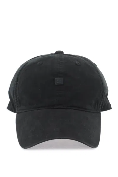 Acne Studios Baseball Cap With Embroidered Face Design Women In Black