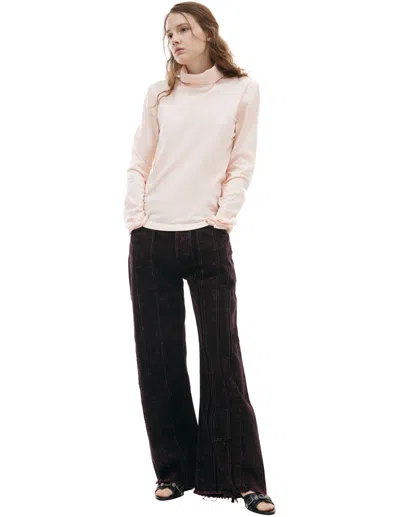 Acne Studios Basic Cotton Turtleneck In Pink
