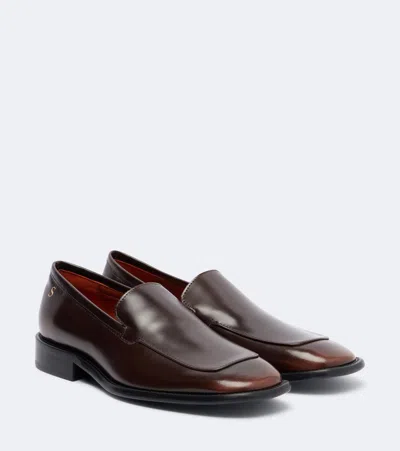 Acne Studios Bassel皮革乐福鞋 In Dark Brown