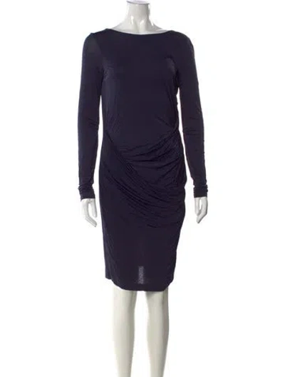 Pre-owned Acne Studios Bateau Neckline Knee-length Dress In Blue
