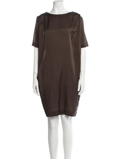 Pre-owned Acne Studios Bateau Neckline Knee-length Dress In Brown