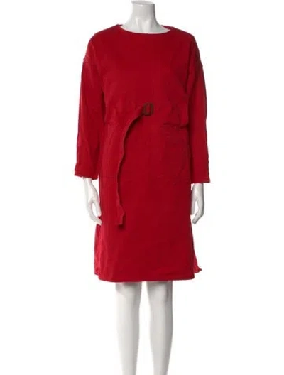 Pre-owned Acne Studios Bateau Neckline Knee-length Dress In Red