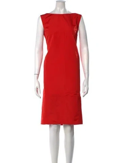 Pre-owned Acne Studios Bateau Neckline Knee-length Dress In Red