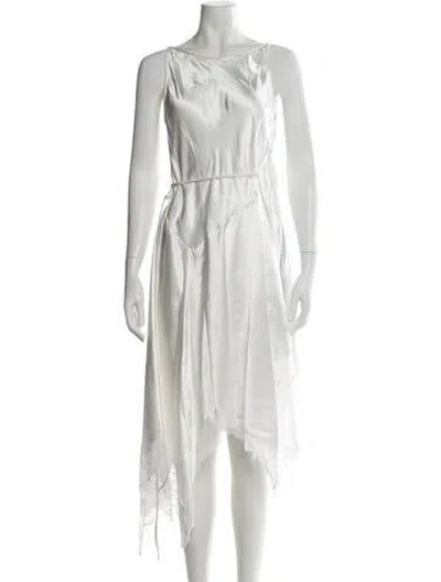 Pre-owned Acne Studios Bateau Neckline Knee-length Dress In White