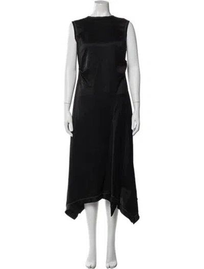 Pre-owned Acne Studios Bateau Neckline Long Dress In Black